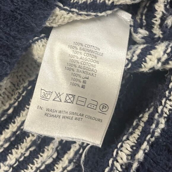 Gant Rugger Men's The Slubber Sweater Blue Off White stripe knit medium. Striped - Picture 4 of 16